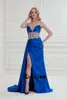 Party Dresses Ranadoo Strapless Mermaid Prom Fancy Rhinestones Evening Gowns Satin Sleeveless High Split Sweep Train Abendkleider