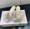 Cristal prateado brilhante embelezado Double Bow Praça do dedo do pé de tapinha de tapinha