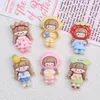 Figurine decorative 10pcs Kawaii Cartoon Fruit Girl Resin Cabochon Flatbacks per Centro Bow Centro per capelli Decorazione del telefono fai -da -te