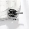 Броши винтажный стиль Robin Bird Brooch Lated Silver Green изящный изящный корсаж животных необычные штушки аксессуары для одежды