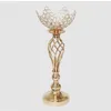 Kerzenhalter hohl Gold Metallkristalle Hochzeitstisch Mittelstücke El Candlestick Home Vase Candelabra Dekoration