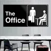 Office Logo TV -Programm Logo Office Bar Home Decor Wall Art Poster Schwarz -Weiß -Leinwand Gemälde