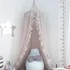 3 färger hängande barn baby sängkläder kupol säng canopy bomull mygg netto sängklockningsgardin för att läsa spela heminredning 240407
