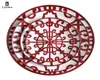 Keramisk platta handmålad röd konst Creative Round Ins Style Tabellery H Middagsplattor Set laddarplattor för bröllopspasta1626394