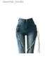Dżinsy damskie Y2K Flare Dżinsy Vintage Niski podzielone spodnie Modne Ustanie odzieży Spodnie damskie ciasne dżinsy C240411