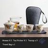 SET DI AFFETTO A TEFE PIANTA RETRO CUSTURA DI TEA DI CHE CERAMICO BASSO PORTATIVO TEAPOT DI VIAGGIO OUTDOOR GAIWAN DELLA CERIMONY