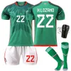 2223 Mexico Football No. 14 Home 16 Soccer Jersey Green 9 Raul 22 Lozeno Suit Original Socks