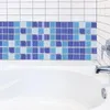 Duvar kağıtları kare mozaik fayans çıkartma el sanatları yüzme havuzu duvar kağıtları banyo çıkartmaları backsplash pvc dekoratif mutfak