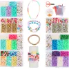45 typer pärlsatser box polymer lera frö akryl bokstäver pärlor smycken gör kit set för flickor barn elastiska sladdar diy armband