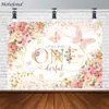 Mehofond Little Miss Onederful Backdrop First Birthday Flowers Baby Shower Cake Table Bakgrund för dekorfotografering