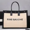 Rive Gauche Womens Weave Shop Bags Mens Clutch Linen Light Tote Beach Bag Luxury Designer Handbag Travel Diaper Bage Fashion Mens Crossbody Top Handle PM Bag