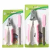 2pcs/Set Pet Grooming Scissors Dog Cats Supplies Pet Nail Pet Grooming Kit with 2 Scissors, Nail Clippers, File and Cutters XJY38