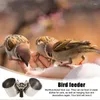 Altre forniture per uccelli che alimentano doppie tazze di ciotola per l'acqua per alimentazione a gabbia in acciaio inossidabile con piatto di cibo a clip