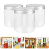 Storage Bottles 3 Pcs Aluminum Lid Mason Jars Small Honey Container Plastic Sealing Pot Jam Fruits Pet