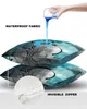 2/4PCS防水枕カバーダリア油絵アブストラクトテクスチャプラントフラワークッションケース装飾枕カバー