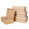 5pack Brown Multi-Size Kraft Paper Shoes Boxes Handgjorda paket Big Size Presentlåda Peruker tomt 3-skikt Easy Fold Corrugated Box