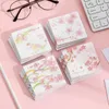 Pink Flowers Ins Style Pad n Times Sticky Notes Notepad mignon Note Autocollant école bureau