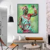 Słynne tenisistki Roger Federer Rafael Nadal Plakaty płócienne malowanie Sport Pop Wall Art for Living Room Dekoracja domu