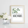 Nordic Welcome Home Quote Eucalyptus Poster Canvas Painting Greenery Wall Art Tens