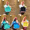 Creative Anime Cartoon Pinching Joy Keychain Bookbag Hanger Car Keychain Hanger Decompression and Release Small Gift