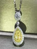 Super Deal Jóias de luxo 925 Sterling Silver Amarelo Topaz CZ Diamante Diam