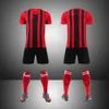 Black Set Full Body Jersey Team broderad vuxen och barns fotbollsspelutbildning uniform