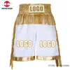 Cetim muay thai shorts personalizados calças de luta de kickboxing de tassel shorts de boxe masculino homens crianças mma combate crossfit roupas personalizadas