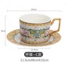 Teaware Sets L Light Luxury American Pastoral Style Ceramic Tracing Gold Rim Mug Dish Set Vintage Afternoon Tea Cup