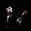 1 Pair Square Glass Light Up LED Earrings Flash Bling Ear Studs Dance Party Accessories Halloween Christmas Gifts Glow Stick