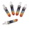 Dekorativa figurer Quartz Natural Stone Chakra Crystal Healing Pendulum Pendant Merkaba Dowsing 7