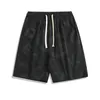 Shorts masculinos shorts impressos casuais: calça esportiva de comprimento médio elegante de comprimento de gelo fino de seda de seda rápida