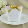 Presentförpackning 20/50 st tomt Kraft Paper Bag White Black Candy Wedding Favors Box Package Födelsedagspåsar med band