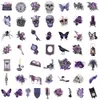 10/30 / 50pcs Violet Butterfly Skull Gothic Horror Autocollant DIY Téléphone ordinateur portable Skateboard Graffiti décalants amusants pour Kid Toy