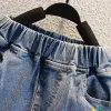 Hip Hop Baby Jungen Kleidung Sommer Jeans Blue Kinder Denim Ripped Farbed Lack Short Knie Länge Hose Kinder Kindershorts