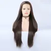 Bionda nera marrone biondo marrone lungo lungo dritto sintetico parrucca anteriore per donne parrucche diritte ossea con peli ad alta densità