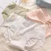 Women's Panties Solid Color Ice Silk Soft Cotton Crotch Seamless Lingerie Underwear Japanese Style Middle Waist Briefs Daily