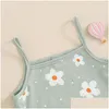 Kleidungssets 2pcs Kleinkind Baby Girls Sommer Kleidung Blumenmuster gekräuselter schläfriger Schlinge