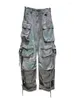 Damesjeans Hoge taille los meerdere zakken Camouflage Graffiti Cargo Cool Denim Pants 2024 Autumn Fashion 29L5008
