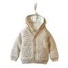 Pull épais à capuche pour enfants avec gland sur la tête 12m à 4t Sweater à rayures d'automne hiver bébé fille fille pour enfants