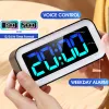 Digital LED Alarm Clock with Colorful RGB Night Light and Various Display Modes. Smart Sound Activated Backlight.Home Decoration