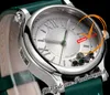 Happy Sport Floating Diamond 275378 A2892 Automatic Womens Watch JBLF 33 Wrapped White Gold Silver Dial Green Croc Strap Super Edition Ladies Watches Puretime PTCP