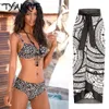 Tyakkve baddräkt kvinnor 2024 bikini 2 stycke leopard tryck badkläder push up baddräkt plus storlek bikinis set strand slitage s-xxxl240408