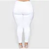 Plus Size Ripped Holes White Skinny Capris Jeans Women 4XL 5XL Fall Distressed Slim Casual Jeans Pencil Denim Pants Mom Jean