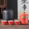 Teaware -sets draagbare reistheetet mini paars zand buiten camping express cup glazen teepot drinkuitrusting