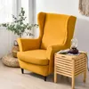 Stoelbedekkingen vaste deksel elastische fauteuil wingback vleugel bank back stoel stretch protector slipcover wasbaar