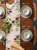 Dekoracje wielkanocne 2023 Tulip Flower Style Linen Table Runner Wedding Coffee Decor Party Jading Antifouling Table Runners