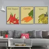 Tomaten Wortel afdrukken Wall Art Keuken Muur Decor Chili Peper Veget Food Art Fruit Canvas Painting Pictures Home Room Decor