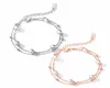 Braccialetti a doppio strato perle perle S925 Sterling18k in oro rosa piccoli gioielli di design fresco per donne eleganti Giornata del Ringraziamento Bra3699152