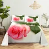 Розовые цветы розовые цветы королева листы для девушек любители комнаты для кровати набор клочных простыней и наволочки для кровати.