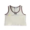 Women Yoga Vest Sexy Cropped T Shirt Letter Print Sport Tees U Neck Tanks Top Luxury Knitwear